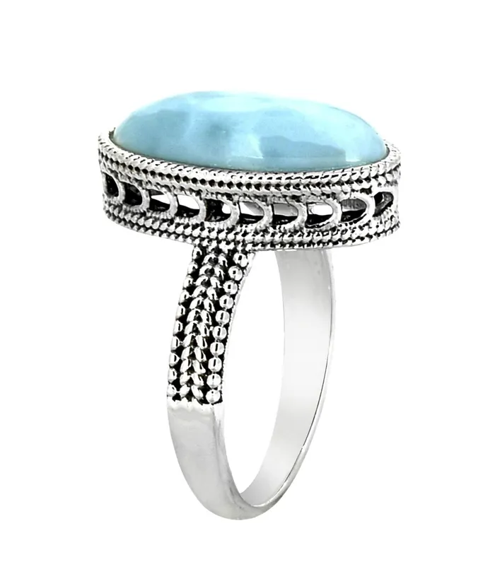 Larimar Solid 925 Sterling Silver Braided Design Ring Genuine Gemstone Jewelry YoTreasure Rings Larimar Solid 925 Sterling Silver Braided Design Ring Genuine Gemstone Jewelry YoTreasure Rings