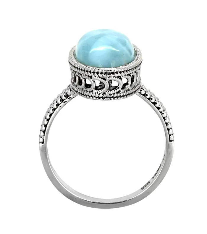 Larimar Solid 925 Sterling Silver Braided Design Ring Genuine Gemstone Jewelry YoTreasure Rings Larimar Solid 925 Sterling Silver Braided Design Ring Genuine Gemstone Jewelry YoTreasure Rings
