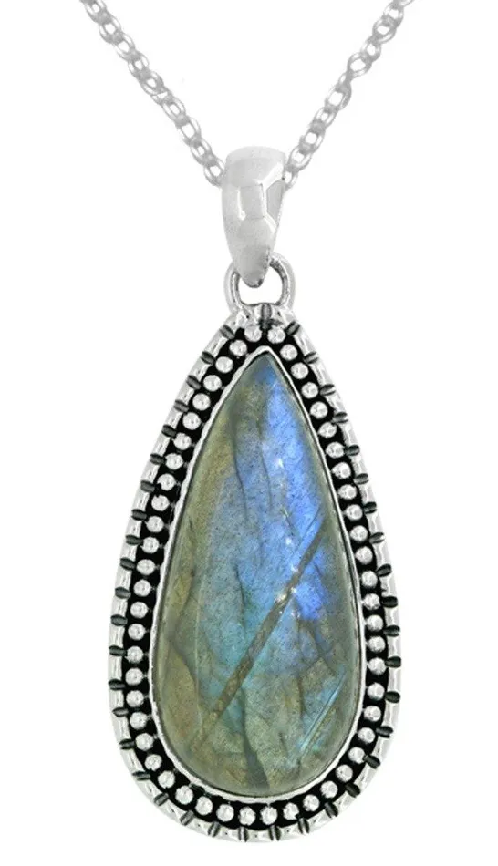 Long Chain Necklace Sterling Silver Labradorite Pendant Jewelry Gift for Her 18 YoTreasure Necklaces Long Chain Necklace Sterling Silver Labradorite Pendant Jewelry Gift for Her 18 YoTreasure Necklaces