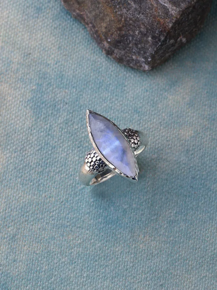 Marquise Moonstone Solid 925 Sterling Silver Ring Jewelry YoTreasure Rings Marquise Moonstone Solid 925 Sterling Silver Ring Jewelry YoTreasure Rings