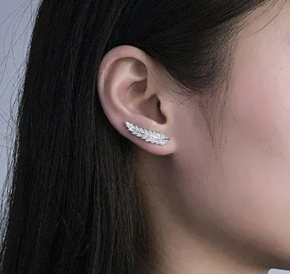 Minx London Earrings Feather Earrings Leaf Earrings Womens Earrings Diamond Earrings Pretty Earrings Ladies Earrings Cute Earrings Cuff Earrings