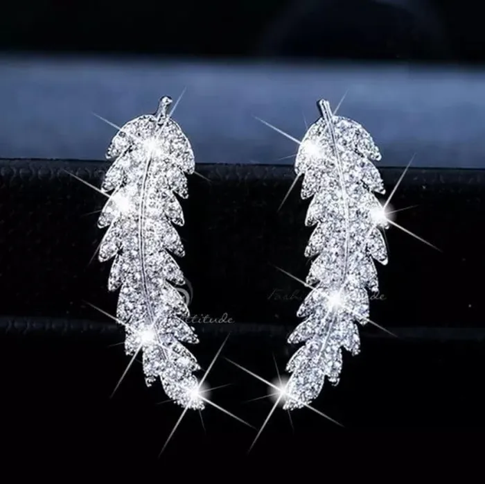 Minx London Earrings Feather Earrings Leaf Earrings Womens Earrings Diamond Earrings Pretty Earrings Ladies Earrings Cute Earrings Cuff Earrings