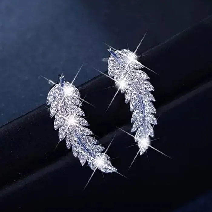 Minx London Earrings Feather Earrings Leaf Earrings Womens Earrings Diamond Earrings Pretty Earrings Ladies Earrings Cute Earrings Cuff Earrings