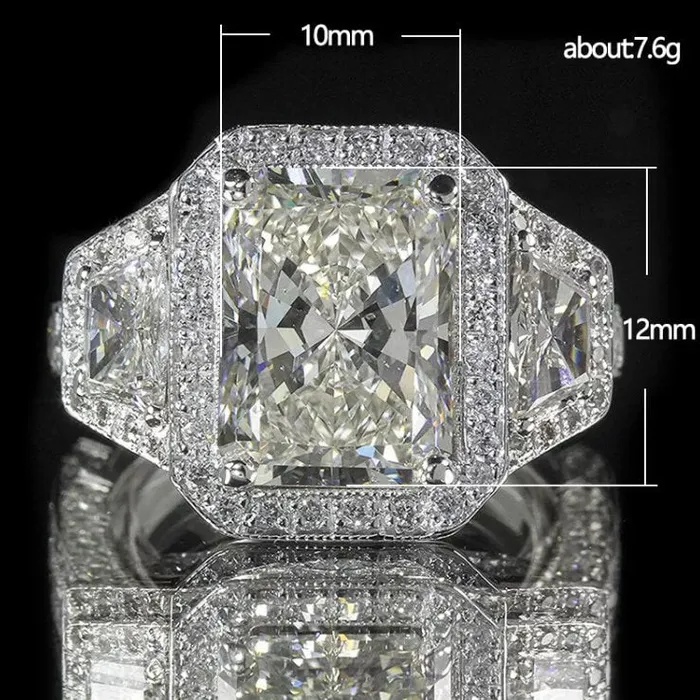 Minx London Rings Big Diamond Ring Womens Big Diamond Ring Womens Engagement Ring Asscher Rings Womens Wedding Ring Womens Big Rings Silver Ring