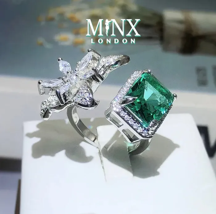 Minx London Rings Green Diamond Ring Womens Fashion Ring Big Green Diamond Ring Green Gemstone Ring Womens Statement Ring Diamond Flower Ring Minx London Rings Green Diamond Ring Womens Fashion Ring Big Green Diamond Ring Green Gemstone Ring Womens Statement Ring Diamond Flower Ring