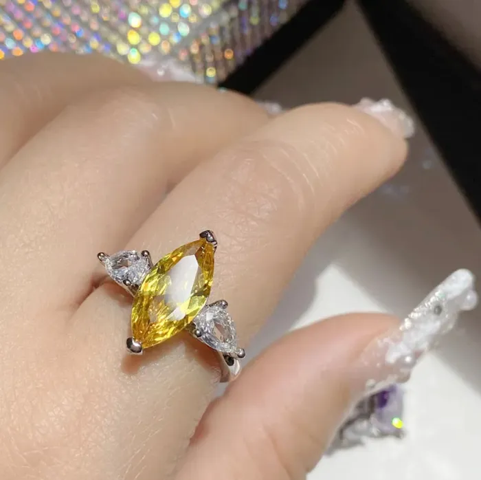 Minx London Rings Marquise Ring Marquise Diamond Ring Marquise Engagement Ring Marquise Diamond Cut Ring Yellow Diamond Wedding Ring Yellow Diamond