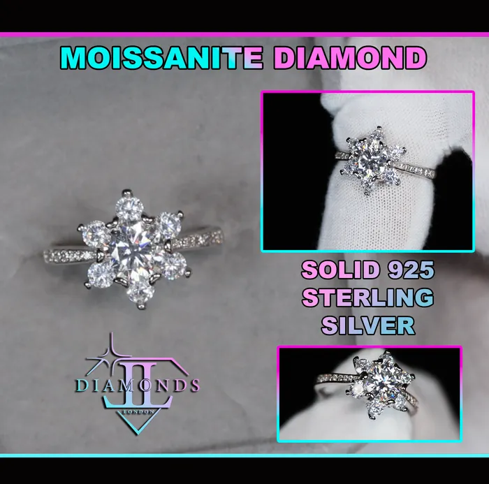 Moissanite Diamond Snowflake Ring Moissanite Engagement Rings Lab Diamonds London Rings Moissanite Diamond Snowflake Ring Moissanite Engagement Rings Lab Diamonds London Rings