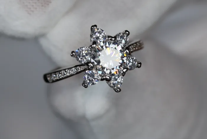 Moissanite Diamond Snowflake Ring Moissanite Engagement Rings Lab Diamonds London Rings