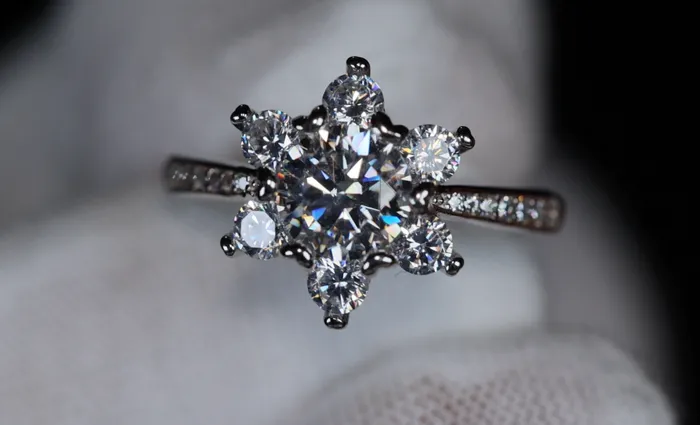 Moissanite Diamond Snowflake Ring Moissanite Engagement Rings Lab Diamonds London Rings