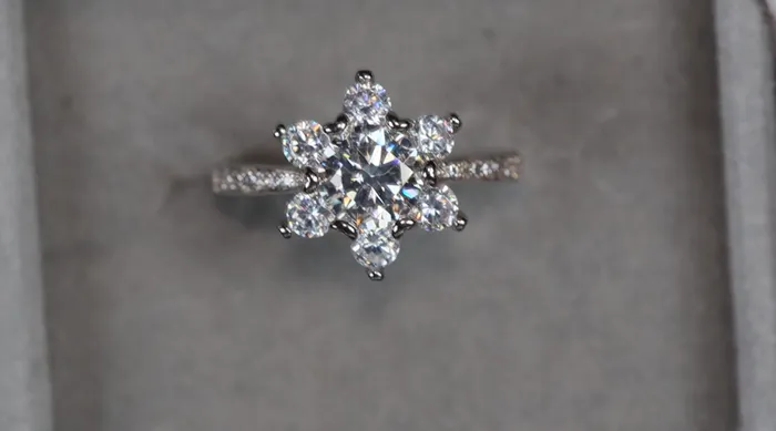 Moissanite Diamond Snowflake Ring Moissanite Engagement Rings Lab Diamonds London Rings