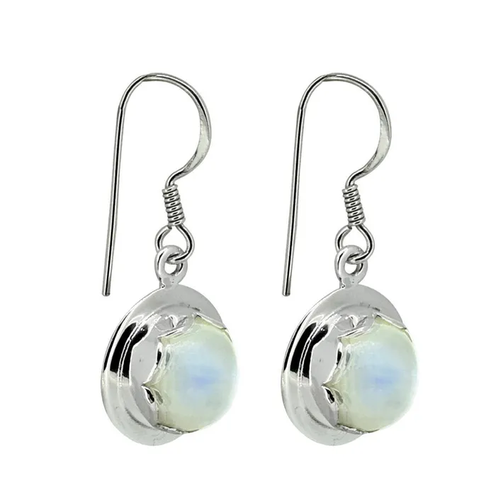 Moonstone Solid 925 Sterling Silver Dangle Earrings YoTreasure Earrings