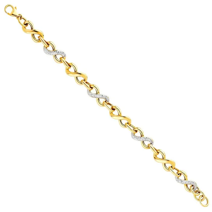 My Jewelry Plaza Bracelets Infinity Link Bracelet in 14K Two Tone Gold
