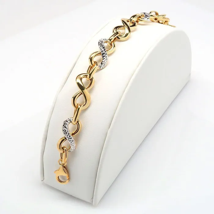 My Jewelry Plaza Bracelets Infinity Link Bracelet in 14K Two Tone Gold