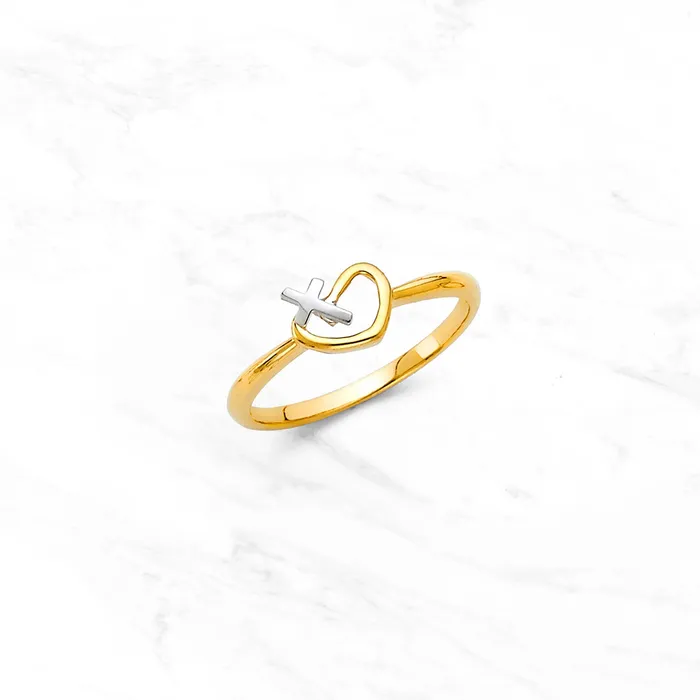 My Jewelry Plaza Rings 14K Gold Cross Heart Ring Minimal Heart and Cross Gold Ring Real 14K TwoTone Gold Ring Dainty Gold Heart Ring Minimalist Design My Jewelry Plaza Rings 14K Gold Cross Heart Ring Minimal Heart and Cross Gold Ring Real 14K TwoTone Gold Ring Dainty Gold Heart Ring Minimalist Design
