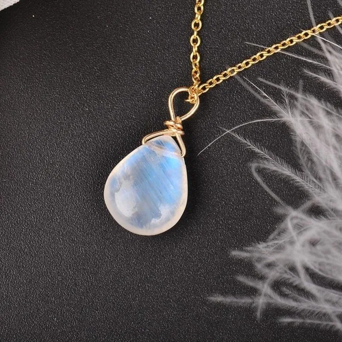 My Zen Temple Necklaces Moonstone 14k Gold Necklace