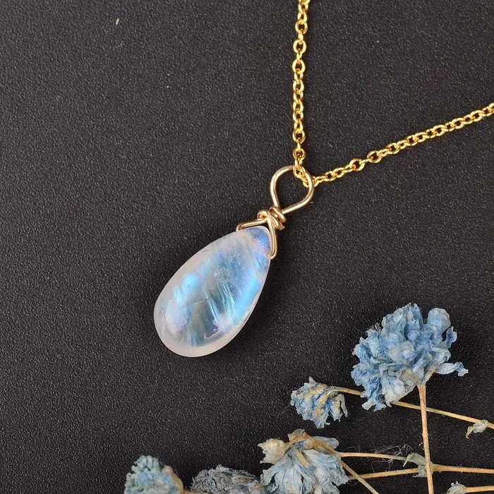 My Zen Temple Necklaces Moonstone 14k Gold Necklace