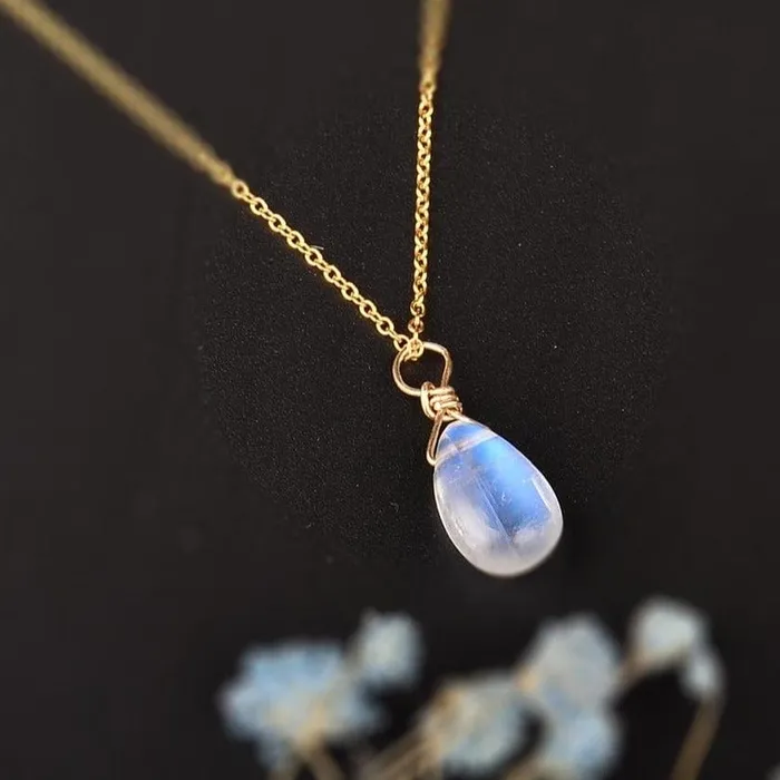 My Zen Temple Necklaces Moonstone 14k Gold Necklace