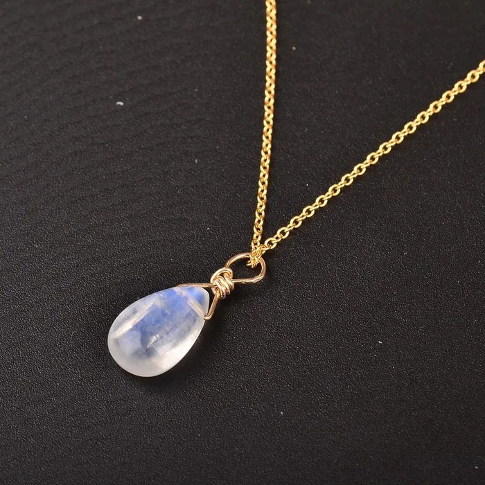 My Zen Temple Necklaces Moonstone 14k Gold Necklace