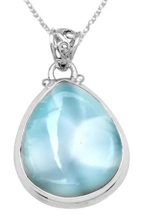 Natural Larimar 1 34 Long 925 Solid Sterling Silver Pendant With 18 Chain Necklace Silver Jewelry YoTreasure Necklaces Natural Larimar 1 34 Long 925 Solid Sterling Silver Pendant With 18 Chain Necklace Silver Jewelry YoTreasure Necklaces