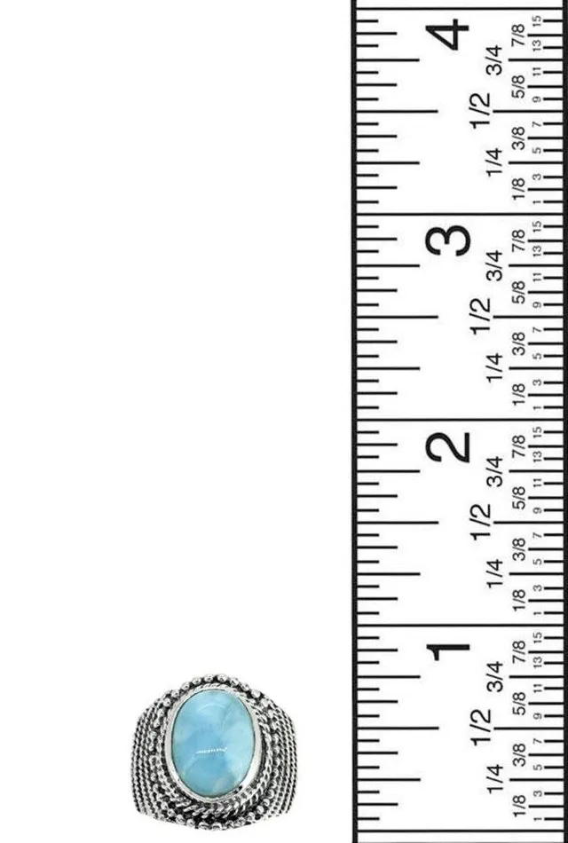Natural Larimar Solid 925 Sterling Silver Ring Jewelry YoTreasure Rings