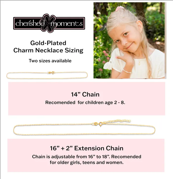 Necklaces 14K GoldPlated Childrens Horizontal Cross Necklace Cherished Moments