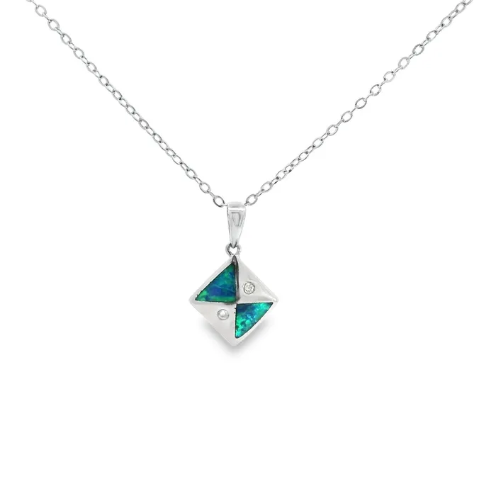 Necklaces Australian Opal Cutters Australian Opal Light Pendant Set in Sterling Silver