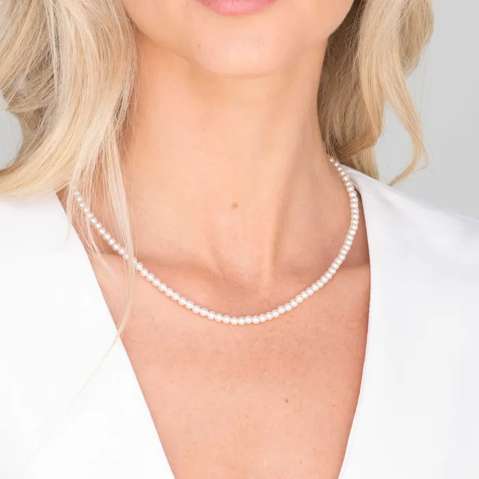 Necklaces Camile Stone Classic 4mm Round Pearl Necklace