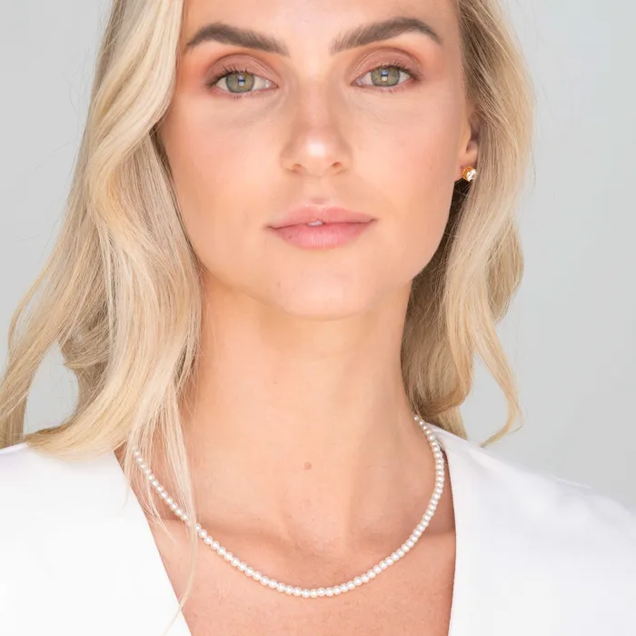 Necklaces Camile Stone Classic 4mm Round Pearl Necklace