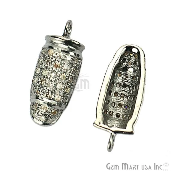Necklaces GemmartUSA Bullet Shape 18x7mm Diamond Charms Pave Single Bail Sterling Silver Charm for Bracelet Pendants Necklace Necklaces GemmartUSA Bullet Shape 18x7mm Diamond Charms Pave Single Bail Sterling Silver Charm for Bracelet Pendants Necklace