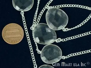 Necklaces GemmartUSA Crystal 1520mm Silver Plated Bezel Connector Link Rosary Chain Necklaces GemmartUSA Crystal 1520mm Silver Plated Bezel Connector Link Rosary Chain