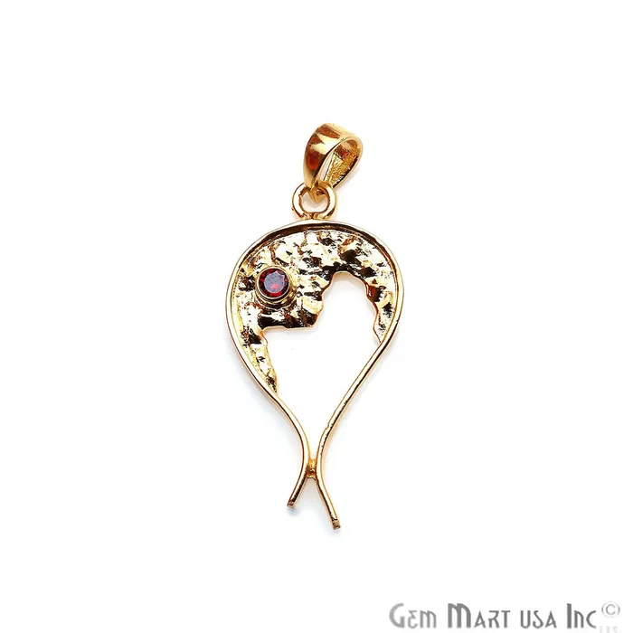Necklaces GemMartUSA DIY Gemstone 35x18mm Gold Plated Unique Necklace Pendant