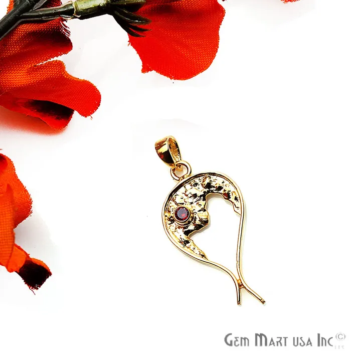 Necklaces GemMartUSA DIY Gemstone 35x18mm Gold Plated Unique Necklace Pendant