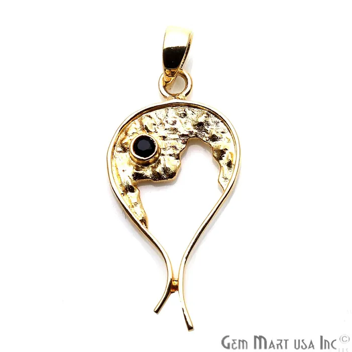 Necklaces GemMartUSA DIY Gemstone 35x18mm Gold Plated Unique Necklace Pendant
