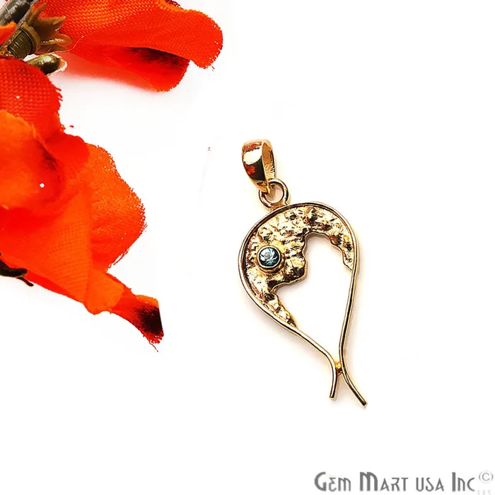 Necklaces GemMartUSA DIY Gemstone 35x18mm Gold Plated Unique Necklace Pendant