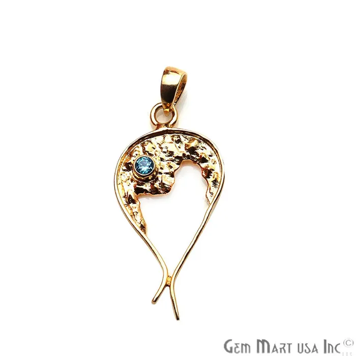 Necklaces GemMartUSA DIY Gemstone 35x18mm Gold Plated Unique Necklace Pendant