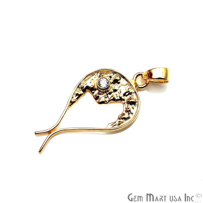 Necklaces GemMartUSA DIY Gemstone 35x18mm Gold Plated Unique Necklace Pendant