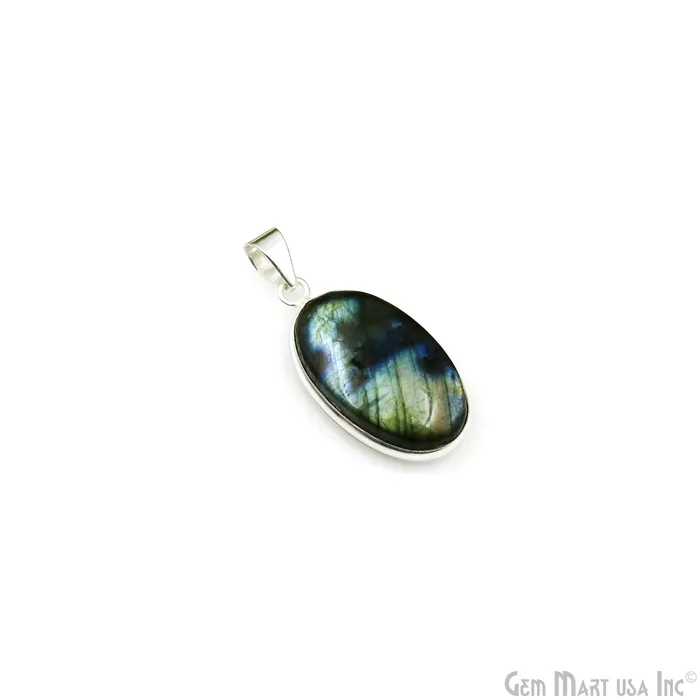 Necklaces GemMartUSA Labradorite Gemstone Oval 32x17mm Sterling Silver Necklace Pendant 1PC Necklaces GemMartUSA Labradorite Gemstone Oval 32x17mm Sterling Silver Necklace Pendant 1PC