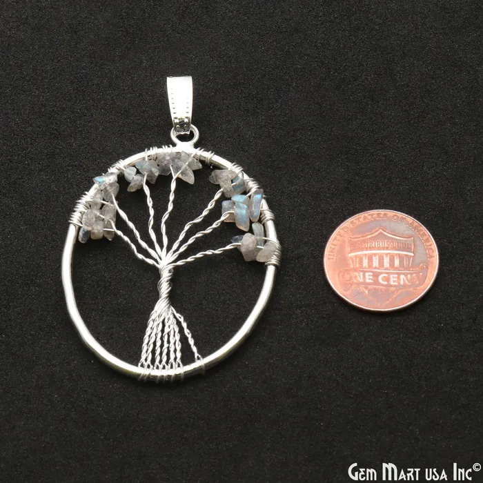 Necklaces GemmartUSA Tree of Life Labradorite Oval Silver Wire Wrapped 46x35mm Chakra Pendant Necklaces GemmartUSA Tree of Life Labradorite Oval Silver Wire Wrapped 46x35mm Chakra Pendant