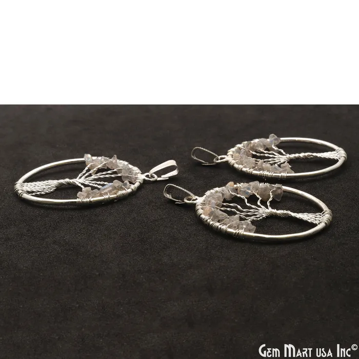 Necklaces GemmartUSA Tree of Life Labradorite Oval Silver Wire Wrapped 46x35mm Chakra Pendant Necklaces GemmartUSA Tree of Life Labradorite Oval Silver Wire Wrapped 46x35mm Chakra Pendant
