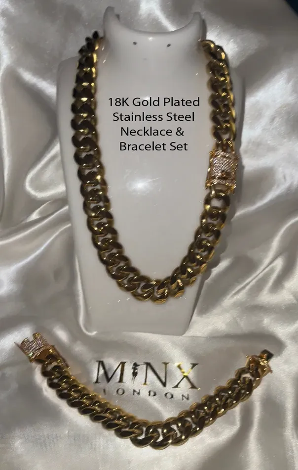 Necklaces Gold Cuban Link Chain Gold Cuban Link Necklace Gold Cuban Link Bracelet Iced Out Chain Gold Iced Out Chain Big Cuban Link Chain Minx London