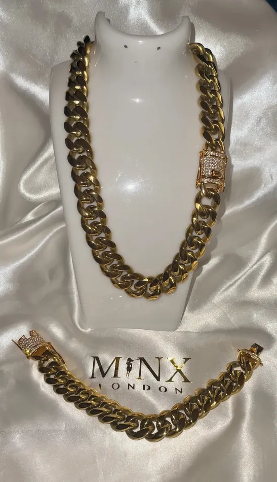 Necklaces Gold Cuban Link Chain Gold Cuban Link Necklace Gold Cuban Link Bracelet Iced Out Chain Gold Iced Out Chain Big Cuban Link Chain Minx London
