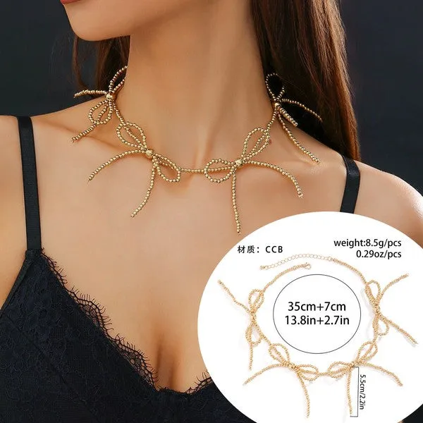 Necklaces Miss Sparkling Bow Necklace