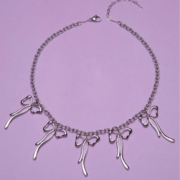 Necklaces Miss Sparkling Bow Necklace