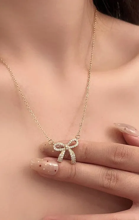 Necklaces Miss Sparkling Bow Necklace