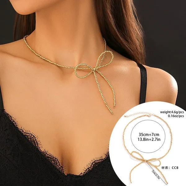 Necklaces Miss Sparkling Bow Necklace