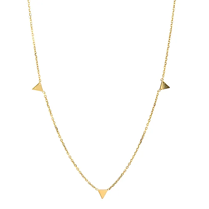 Necklaces Royal Chain 14k Yellow Gold Point Station Necklace I7395