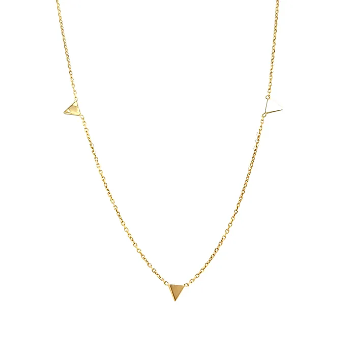 Necklaces Royal Chain 14k Yellow Gold Point Station Necklace I7395