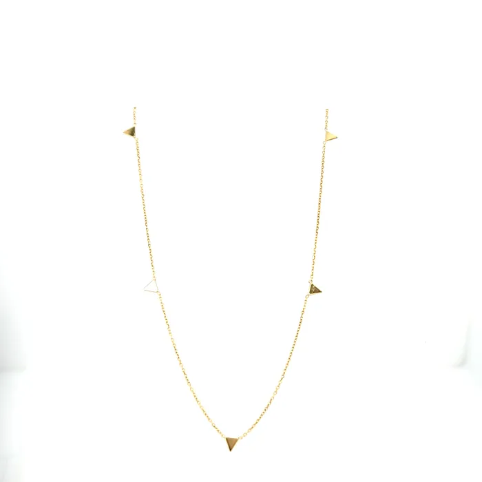 Necklaces Royal Chain 14k Yellow Gold Point Station Necklace I7395