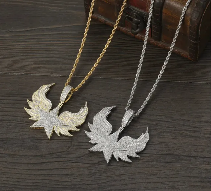 Necklaces Star Necklace Diamond Wings Pendant Iced Out Star Pendant Diamond Star Pendant Diamond Star Necklace Star Shape Pendant Hip Hop Minx London