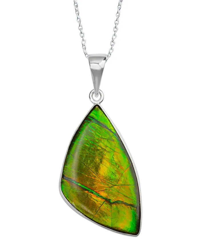 Necklaces YoTreasure 1090 Ct Ammolite 925 Sterling Silver Necklace Pendant Jewelry Necklaces YoTreasure 1090 Ct Ammolite 925 Sterling Silver Necklace Pendant Jewelry